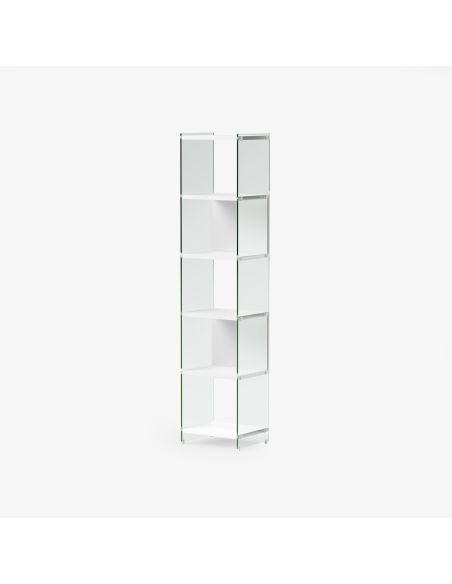 Libreria a colonna design moderno in vetro e laminato 202 cm Tibor202 Libreria a colonna design moderno in vetro e laminato 202 cm Tibor202