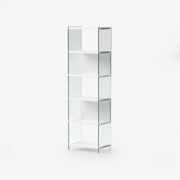 Libreria a colonna design moderno in vetro e laminato 202 cm Tibor202 2