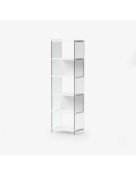 Libreria a colonna design moderno in vetro e laminato 202 cm Tibor202 Libreria a colonna design moderno in vetro e laminato 202 cm Tibor202