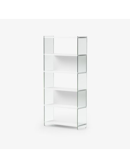 Libreria a colonna design moderno in vetro e laminato 202 cm Tibor202 Libreria a colonna design moderno in vetro e laminato 202 cm Tibor202