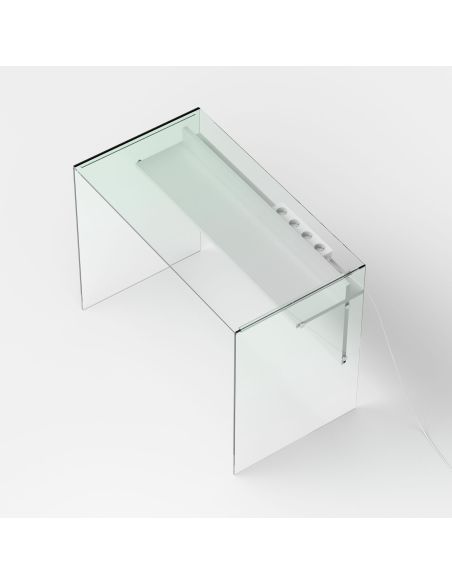 Scrivania per computer in vetro trasparente 100 cm Beat Scrivania per computer in vetro trasparente 100 cm Beat