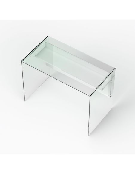 Scrivania per computer in vetro trasparente 100 cm Beat Scrivania per computer in vetro trasparente 100 cm Beat