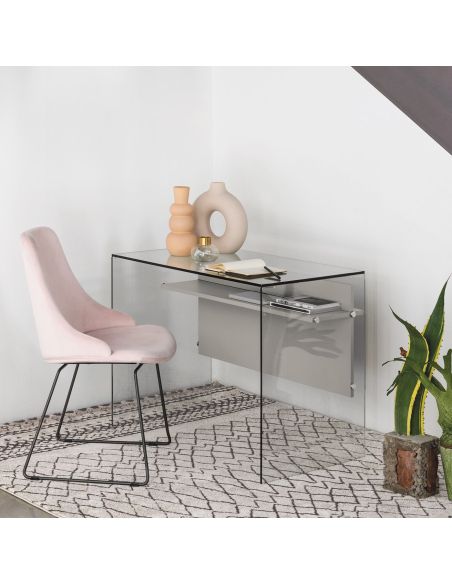 Scrivania per computer in vetro trasparente 100 cm Beat Scrivania per computer in vetro trasparente 100 cm Beat