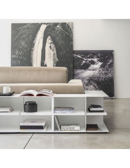 Mobile lato divano in acciaio e laminato Devon