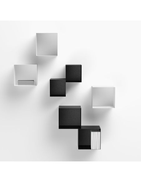 Cubo da parete in acciaio per soggiorno o camera Naoki