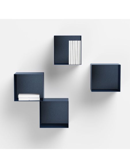 Cubo da parete in acciaio per soggiorno o camera Naoki