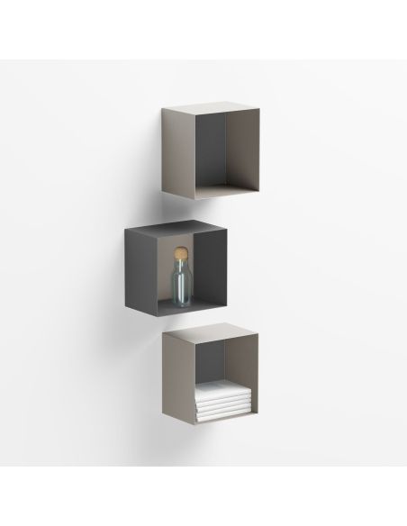 Cubo da parete in acciaio per soggiorno o camera Naoki
