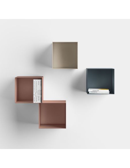 Cubo da parete in acciaio per soggiorno o camera Naoki