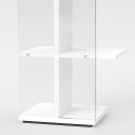Libreria a colonna in vetro e legno laminato Laddy