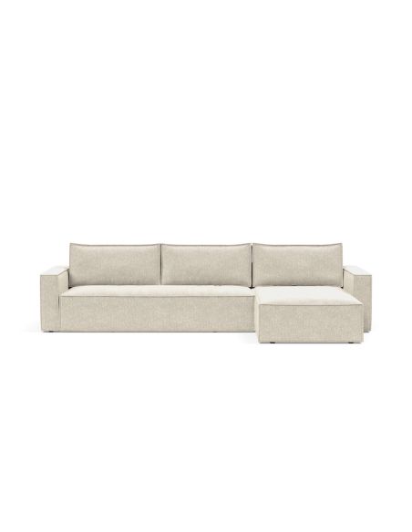 Divano letto matrimoniale con penisola Newilla Lounger - 357 Taura, Off White