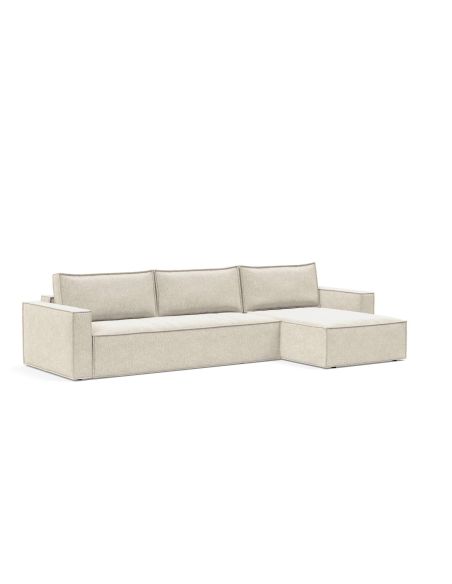 Divano letto matrimoniale con penisola Newilla Lounger - 357 Taura, Off White