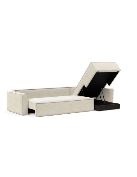 Divano letto matrimoniale con penisola Newilla Lounger - 357 Taura, Off White