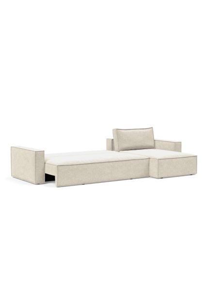 Divano letto matrimoniale con penisola Newilla Lounger - 357 Taura, Off White