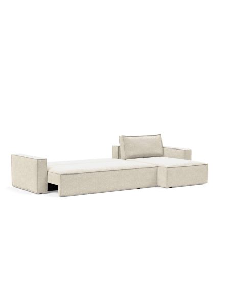 Divano letto matrimoniale con penisola Newilla Lounger - 357 Taura, Off White
