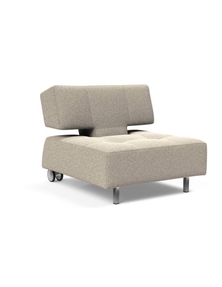 Poltrona con ruote trasformabile in pouf Longhorn - 539 Bouclé Beige