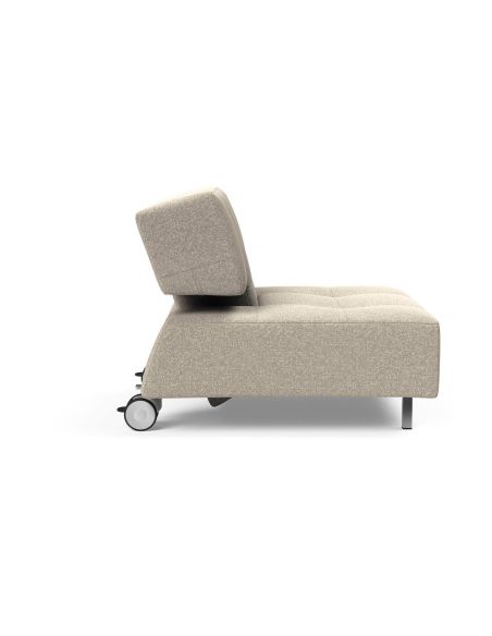 Poltrona con ruote trasformabile in pouf Longhorn - 539 Bouclé Beige