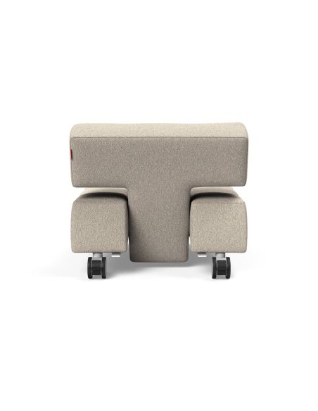 Poltrona con ruote trasformabile in pouf Longhorn - 539 Bouclé Beige