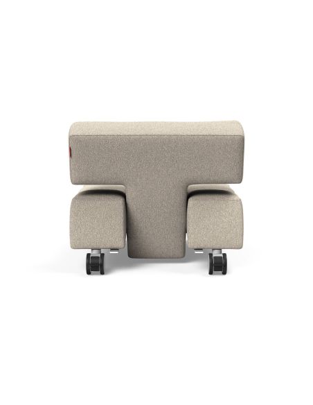 Poltrona con ruote trasformabile in pouf Longhorn - 539 Bouclé Beige