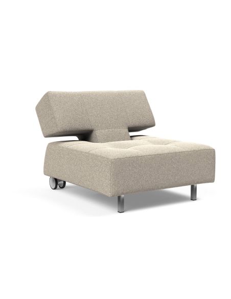 Poltrona con ruote trasformabile in pouf Longhorn - 539 Bouclé Beige