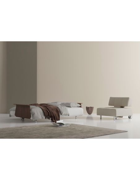 Divano letto matrimoniale con braccioli Longhorn - 539 Bouclé Beige