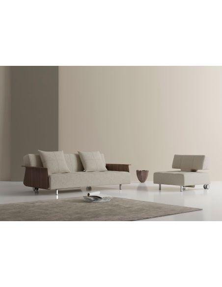 Divano letto matrimoniale con braccioli Longhorn - 539 Bouclé Beige