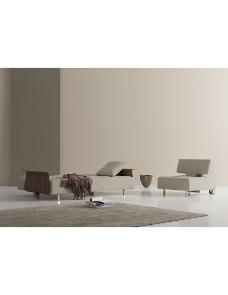 Divano letto matrimoniale con braccioli Longhorn - 539 Bouclé Beige