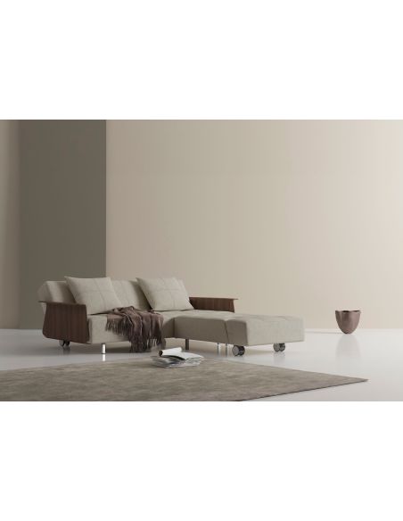 Divano letto matrimoniale con braccioli Longhorn - 539 Bouclé Beige