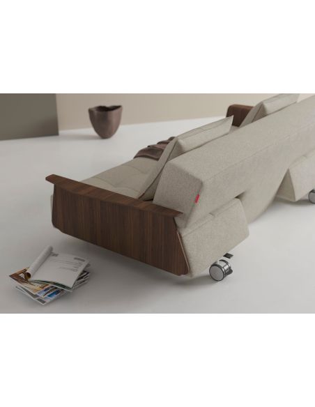 Divano letto matrimoniale con braccioli Longhorn - 539 Bouclé Beige