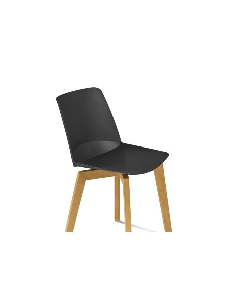 Coppia sedie da cucina in polipropilene e legno Vingard