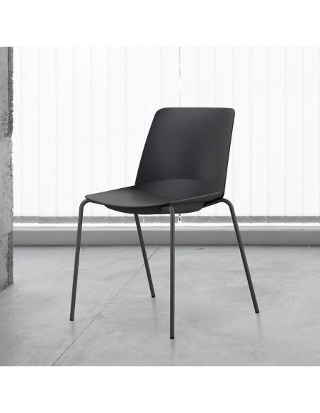 Coppia sedie da cucina in polipropilene e metallo Riddell Coppia sedie da cucina in polipropilene e metallo Riddell