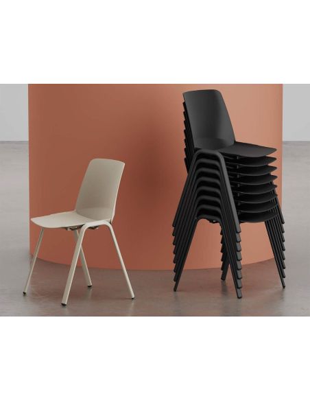 Coppia sedie da cucina in polipropilene e metallo Draxer