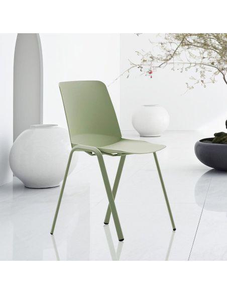 Coppia sedie da cucina in polipropilene e metallo Draxer