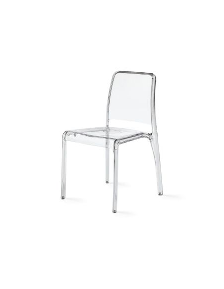 Set 4 sedie da cucina in policarbonato Klear