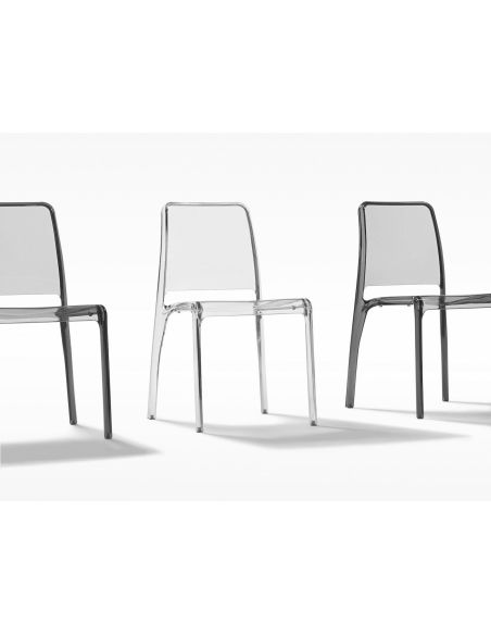 Set 4 sedie da cucina in policarbonato Klear