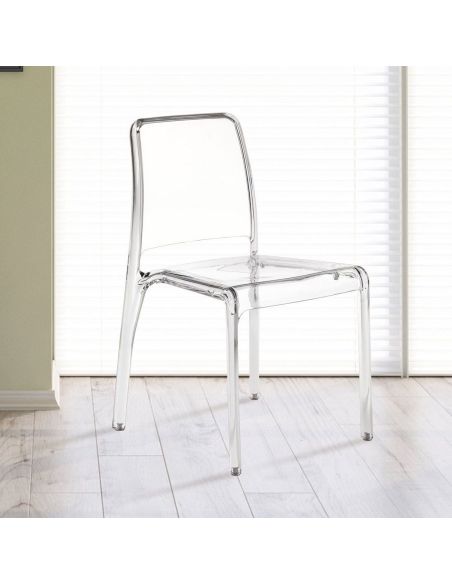 Set 4 sedie da cucina in policarbonato Klear