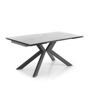 Tavolo da cucina allungabile in metallo e ceramica Gable Marble 2