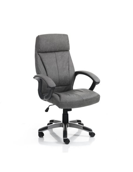 Poltrona da ufficio in pelle sintetica Branny Grey