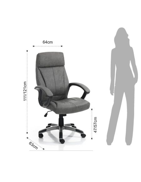 Poltrona da ufficio in pelle sintetica Branny Grey