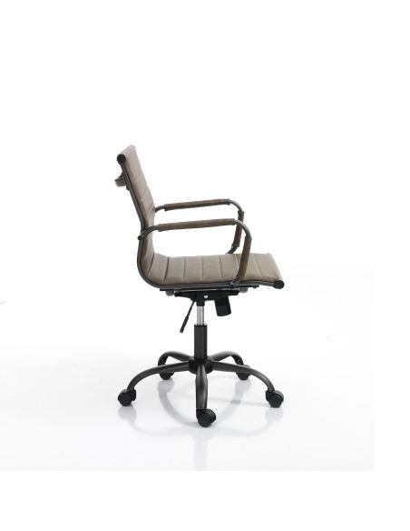 Sedia ufficio in pelle sintetica Mastery Small Old Brown