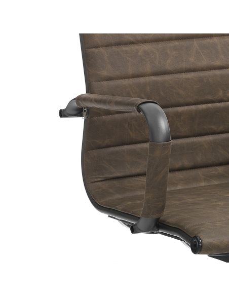 Sedia ufficio in pelle sintetica Mastery Small Old Brown