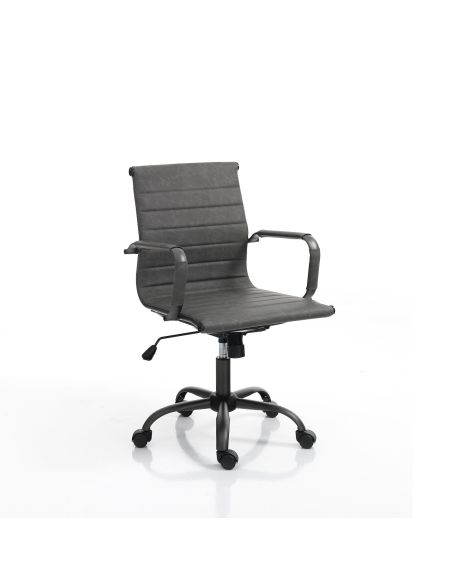 Sedia ufficio in pelle sintetica Mastery Small Old Grey Sedia ufficio in pelle sintetica Mastery Small Old Grey