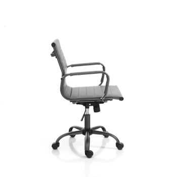 Sedia ufficio in pelle sintetica Mastery Small Old Grey 2