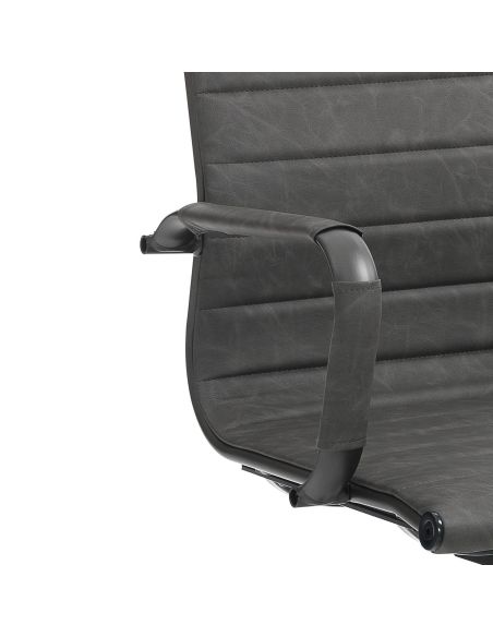 Sedia ufficio in pelle sintetica Mastery Small Old Grey Sedia ufficio in pelle sintetica Mastery Small Old Grey