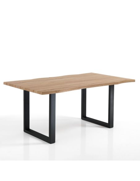 Tavolo da pranzo rettangolare con piano in legno Dolan B