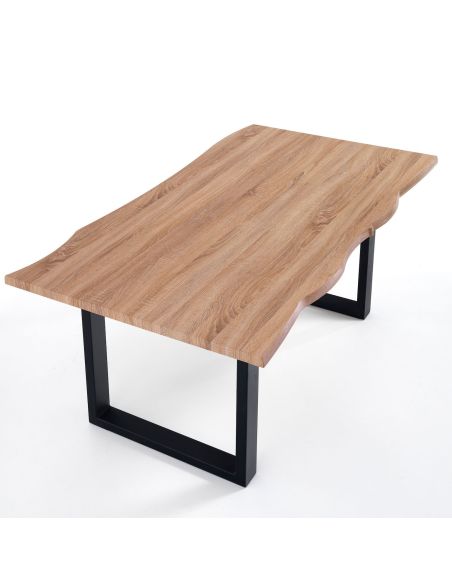 Tavolo da pranzo rettangolare con piano in legno Dolan B