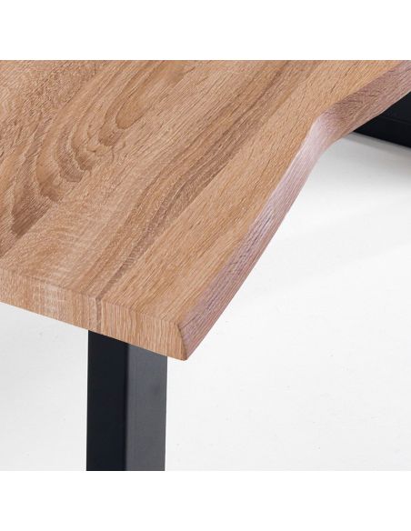 Tavolo da pranzo rettangolare con piano in legno Dolan B