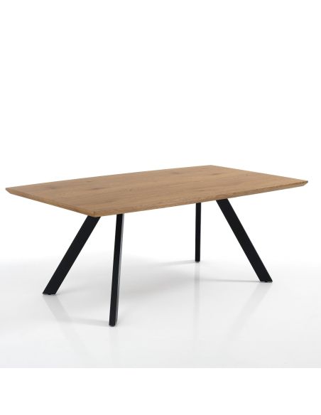 Tavolo da pranzo rettangolare con piano in legno Dolan C