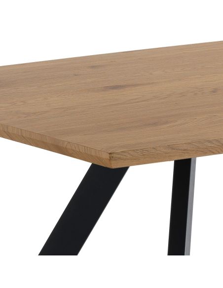 Tavolo da pranzo rettangolare con piano in legno Dolan C