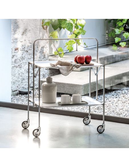 Carrello portavivande pieghevole in acciaio e formica Waiter Carrello portavivande pieghevole in acciaio e formica Waiter