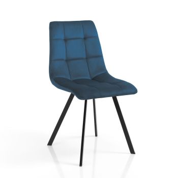 Set 4 sedie imbottite per cucina o sala pranzo Miracle Blu 2
